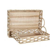 Ensemble de 2 plateaux en osier
