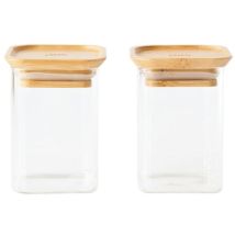 Set 2 Pots Conservation Carrés Bambou Pebbly Conservation Hermétique Bambou Carré - Pebbly