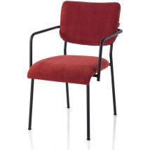 Set 2 sedie con braccioli meg rosso corallo in metallo e velluto - Rosso Corallo