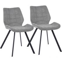 Shally Dogan - Set 2 Sedie per Sala da Pranzo Sgabelli Tessuto Seduta Ergonomica Colore Grigio