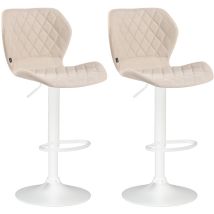 Set 2 sgabelli bar Cork in tessuto crema weiß