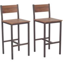 Set 2 Sgabelli Bar Marrone Noce Mod. Venice