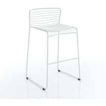 Oresteluchetta - Set 2 sgabelli da esterno in acciaio bianchi cm. H.90 x L.55 x P.51