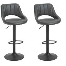 Maury's - set 2 sgabelli moderni alti girevoli con schienale e poggiapiedi 49X90X110CM