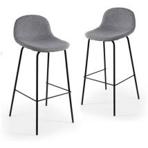 Maury's - set 2 sgabelli riga con seduta imbottita e struttura alluminio da 106 cm grigio
