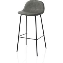 Set di 2 sgabelli bar SHANGHAI in metallo e similpelle verde – Altezza seduta 73,5 cm – Design elegante e moderno