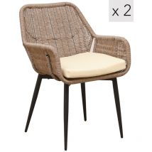 Set 2 sillas en acero y fibras marrone