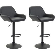 CLP - Set 2 Taburetes de bar Braga En Cuero pu Negro Negro