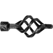 Set 2 Terminali Croco Nero-Argento – 10 mm di diametro – Metallo – Arredo casa