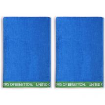 Benetton - set 2 toalla de playa 90X160CM 380GSM velour 100%ALGODON azul casa