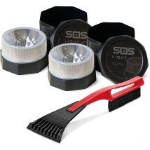 Sos Light - Set 2 unidades luz de emergencia, señal v16 de preseñalización de peligro, homologada dgt V16 - en estuche - autónoma o conexión a toma de