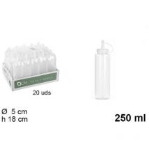 Trade Shop Traesio - Trade Shop - set 20 stück plastikflaschen mit ausgiesser für saucen und gewürze 250ML 102771 -
