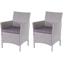 Set 2x poltrone esterno giardino Halden 60x59x83cm polyrattan grigio con cuscino antracite