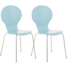 Set 2x Sedie Impilabili Diego in Legno Robusto azzurro
