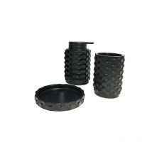 Set 3 accessoires salle de bain noir - wendy