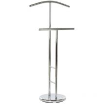 Valet De Nuit Métal 48X28X106 Chrome Argenté