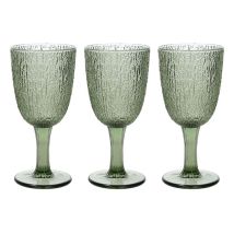 Set 3 Calici Vetro Verde 250 cc – Davor – Bicchieri Eleganti per Vino – Lavabili in Lavastoviglie