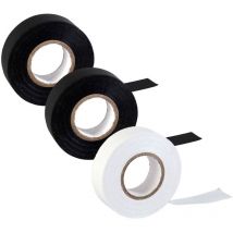 Set 3 Cintas Aislantes 1 Blanca y 2 Negras 20m Ø7.2x1.9cm 7hsevenon