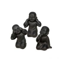 Iperbriko - Set 3 di Buddha antracite 27x22x39 cm