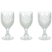 Set 3 elegante Savoy-Kelche aus transparentem Glas 320 cc