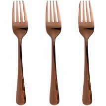 Set 3 forchette in acciaio inossidabile con finitura lucida o opaca 5TH Avenue - Brown