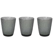 3er Set Graue Glasbecher 280 ccm – DAVOR Linie – Außendurchmesser 8,5 cm – Höhe 10 cm