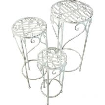 Set 3 Hocker in Stahl im Freien Gartenfarbe im Freien