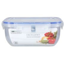 Set mit 3 Kunststoff-Lunchboxen – 1400ml, 800ml, 400ml – Spülmaschinenfest – Transparent – Excellent Houseware
