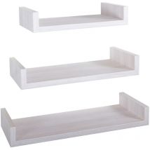 Ahd Amazing Home Design - Set 3 mensole parete rovere bianco scaffale salotto soggiorno camera moderno Calamita Maxi