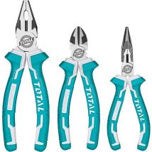 Set 3 pinze lavoro pinza combinata punta becchi lunghi tronchese Cr-V Total