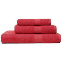 Set 3 Salviette In Spugna Di Cotone Rosso Dimensioni Variabili Teddy