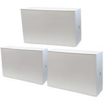 Belli E Forti - set 3 scarpiere in propilene 51 x 17 x H39 cm componibili impilabili bianche