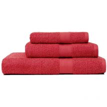 Set 3 Serviettes Éponge Rouge En Coton De Taille Variable Teddy