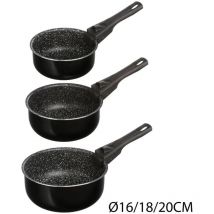 Outiror - Set 3 Töpfe + abnehmbarer Griff Stein 16/18/20 cm