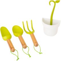 Set 3 Utensili con Contenitore a Gancio – Acciaio inox – Cacciavite a testa piatta, cacciavite a testa Phillips, martello – Vigar