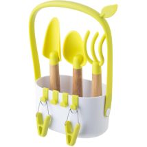 Set Utensili Da Giardino 3 Pezzi – Pala, Forchetta, Rastrello – Contenitore Portatile – Vigar