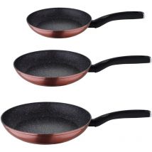 Zanvic - Set 3pcs sartenes venus aluminio forjado, aptas inducción - Cobre