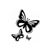 Csparkv - Set 3x autocollant sticker macbook laptop voiture moto papillon noir enfant
