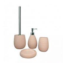 Set 4 accessoires salle de bain rose - sara
