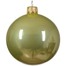 Pallina de Navidad de vidrio esmaltado color pistacho ø 6cm