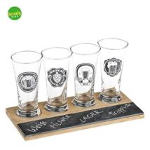 Set 4 Calici Birra Con Vassoio Brandani
