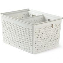 Tatay Set de 4 Cajas Organizadoras Rectangulares Bohol (2 x 4L / 1 x 12L / 1 x 20L) de Polipropileno Blanco