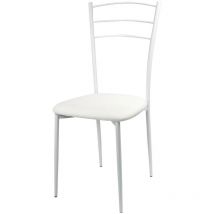 Chaise Marta sedta en pvc avec structure métallique 41X48cm/H92cm blanc