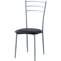 Casa Collection - Chaise marron foncé 41x48x92 cm métal-PVC