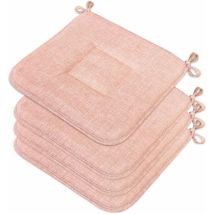 Emmevi Mv S.p.a. - Set 4 Cuscini Sedia Cotone Morbidi Lavabili Universali Coprisedia Cucina Colore Pastello - Rosa