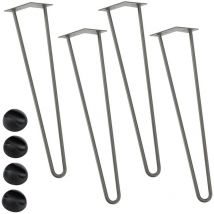 Set 4 Gambe Piedi Tavolo Pranzo Scrivania 71cm Metallo Design Moderno Grigio