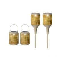 Kaemingk Set 4 Luci Solari Solar Stake Light Bianco Naturale 80 cm