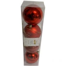 Set 4 palline natalizie rosse ø 8CM