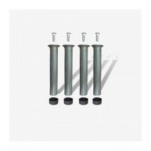 Set 4 Piedi di ricambio per Rete Ortopedica a Doghe per letto Singolo, Matrimoniale e Una piazza e Mezza, Con Bulloni, Prodotto Italiano (h 30 cm)