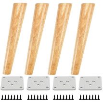 Petites Ecrevisses - 4 pcs Sofabeinen aus Holz Schrägen 30cm Möbelbeine mit Montageplatte und Schrauben